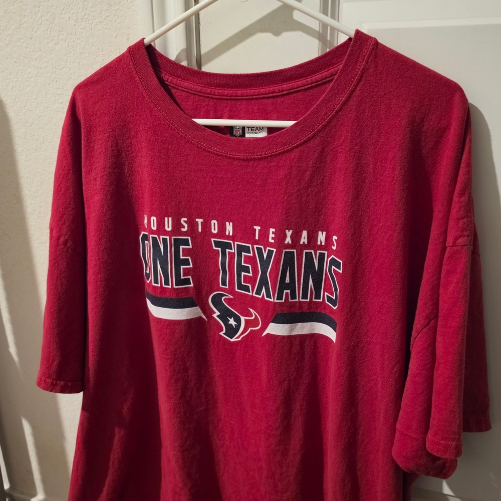 Houston Texans NFL Team Apparel Red Graphic T-Shirt Mens 3XL One Texans Logo Tee
